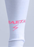 Medias Nylon Fútbol Blanco Rosa