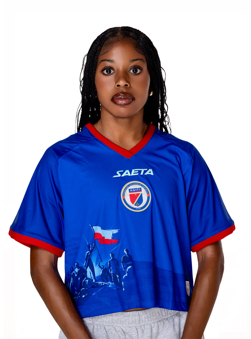 Camiseta oversize Azul fan de la Selección Nacional de Fútbol de Haití 2026