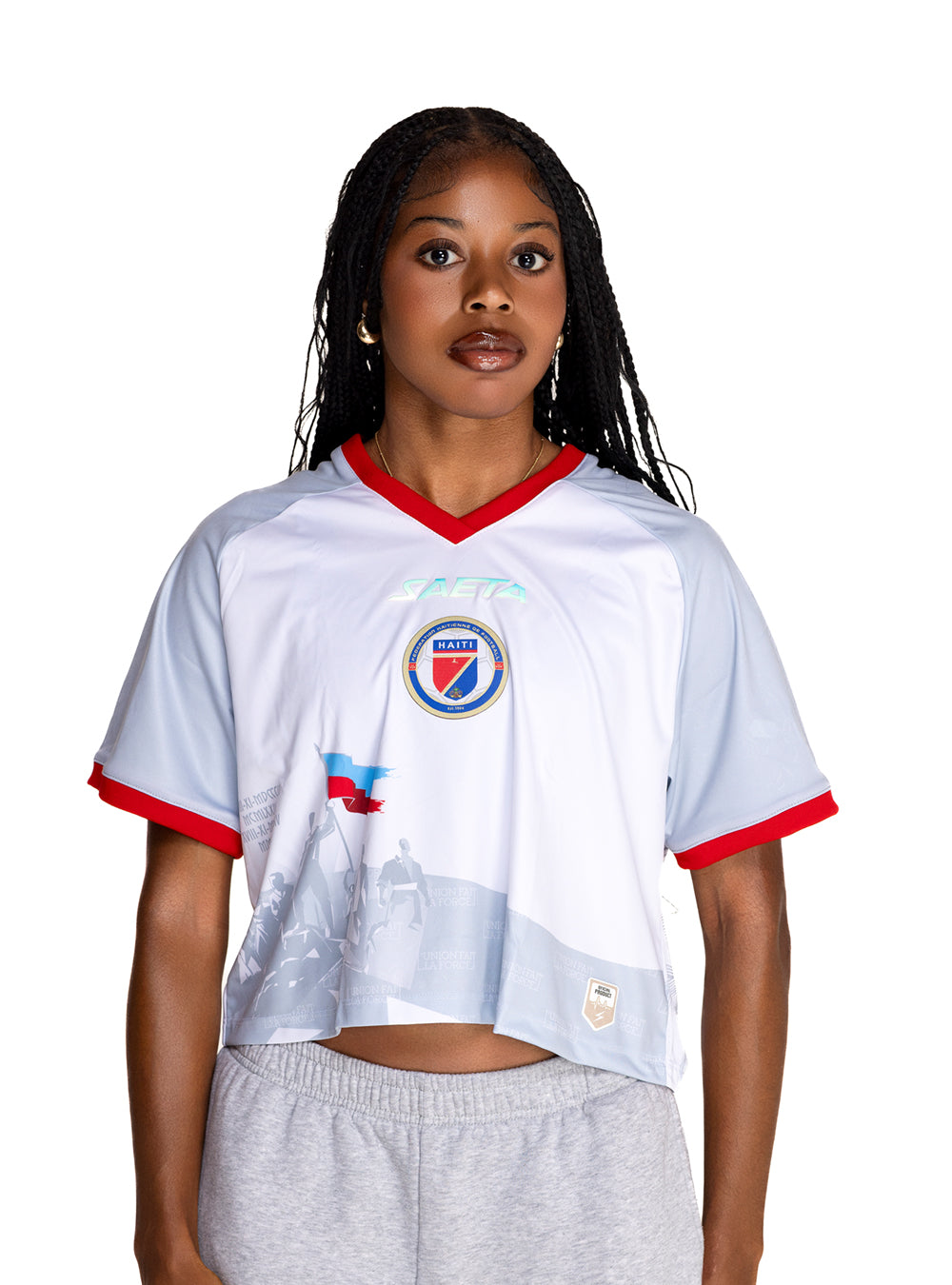 PRE-VENTA Camiseta oversize blanca fan de la Selección Nacional de Fútbol de Haití 2026