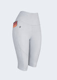 Leggings Corto Con Bolsillos Gris Claro