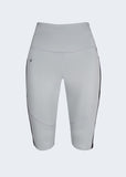 Leggings Corto Con Bolsillos Gris Claro Negro