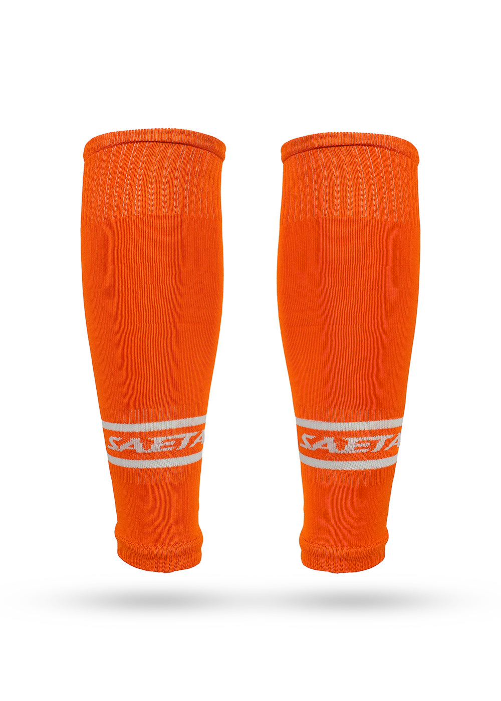 Medias Sin Pie Fútbol 1 Par Naranja Neón Blanco