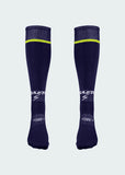 Media Futbol 1 Par Azul Oscuro Raya Verde Neon