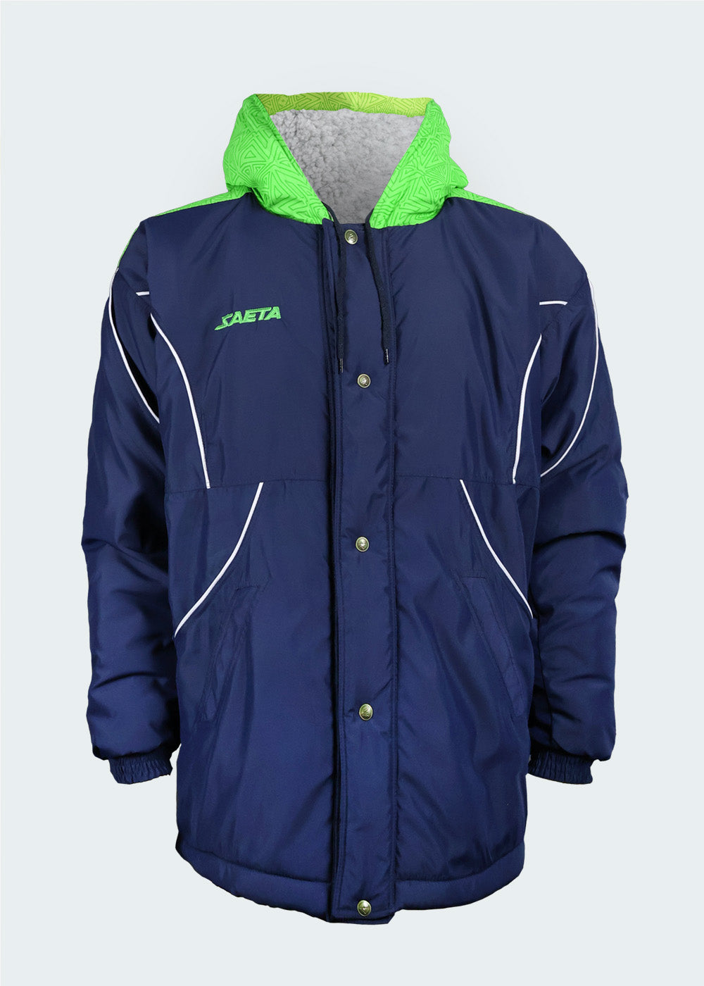 Chaquetón Ovejero Faena Quimbaya Azul Oscuro Verde Limón