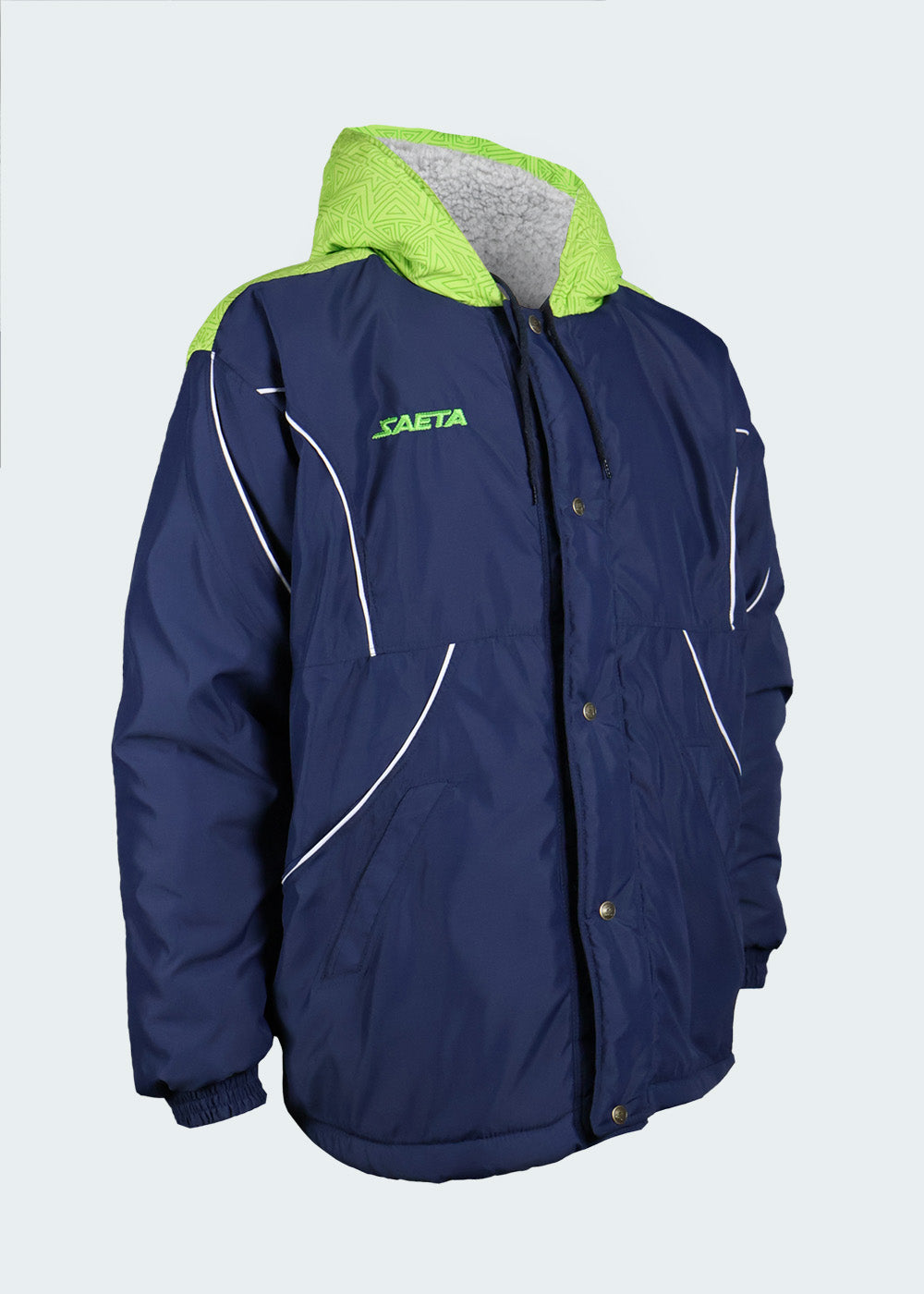Chaquetón Ovejero Faena Quimbaya Azul Oscuro Verde Limón