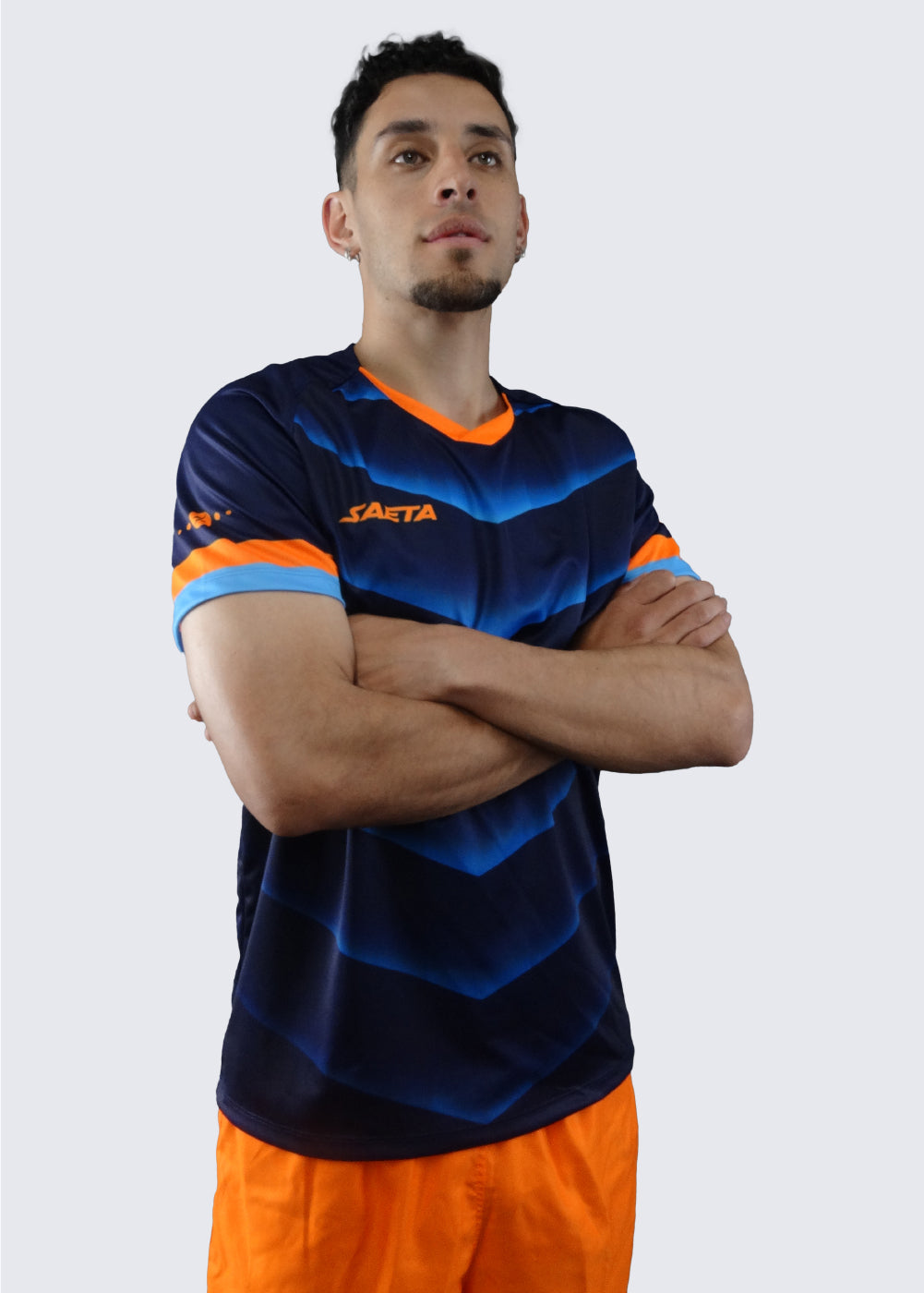 Uniforme Training Impacto Azul Oscuro Naranja Neón